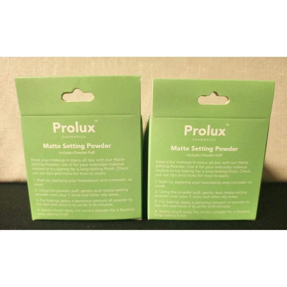 PROLUX Cosmetics Matte Setting Powder With Puff ~ Buff (2) New